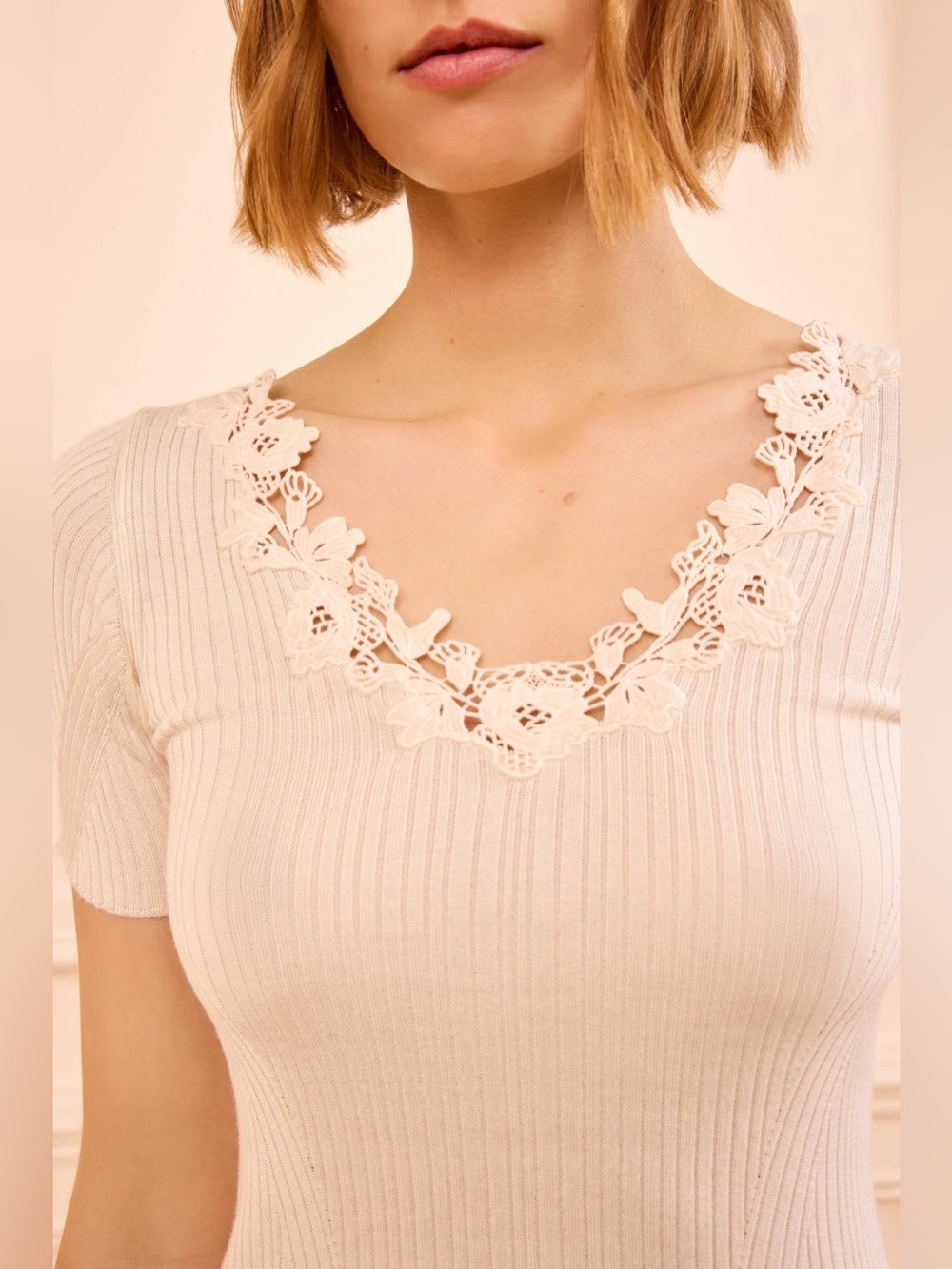 NWT Ulla Johnson Celeste Top With Lace - Picture 3 of 4